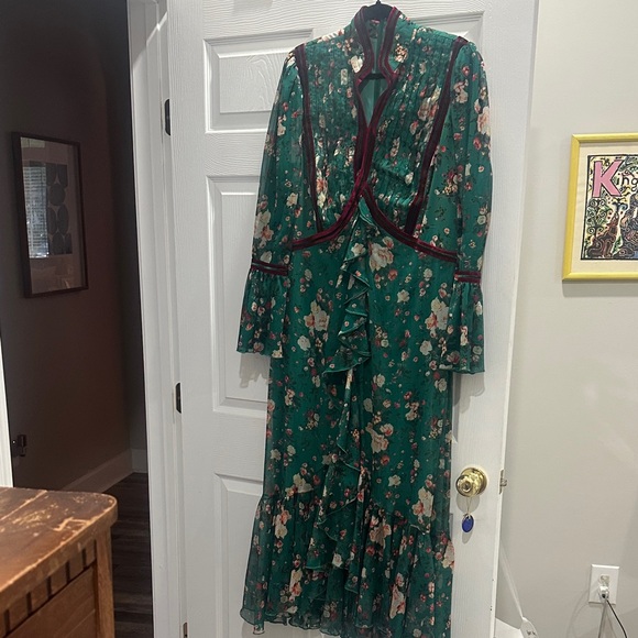Tadashi Shoji Green Floral Dress - Picture 3 of 7